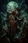 Alien marine monster. AI Generated. Art Print